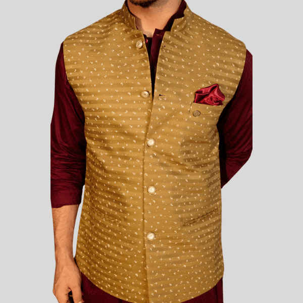 Print Jodhpuri Waist Coat | Mehndi Color - India shopping