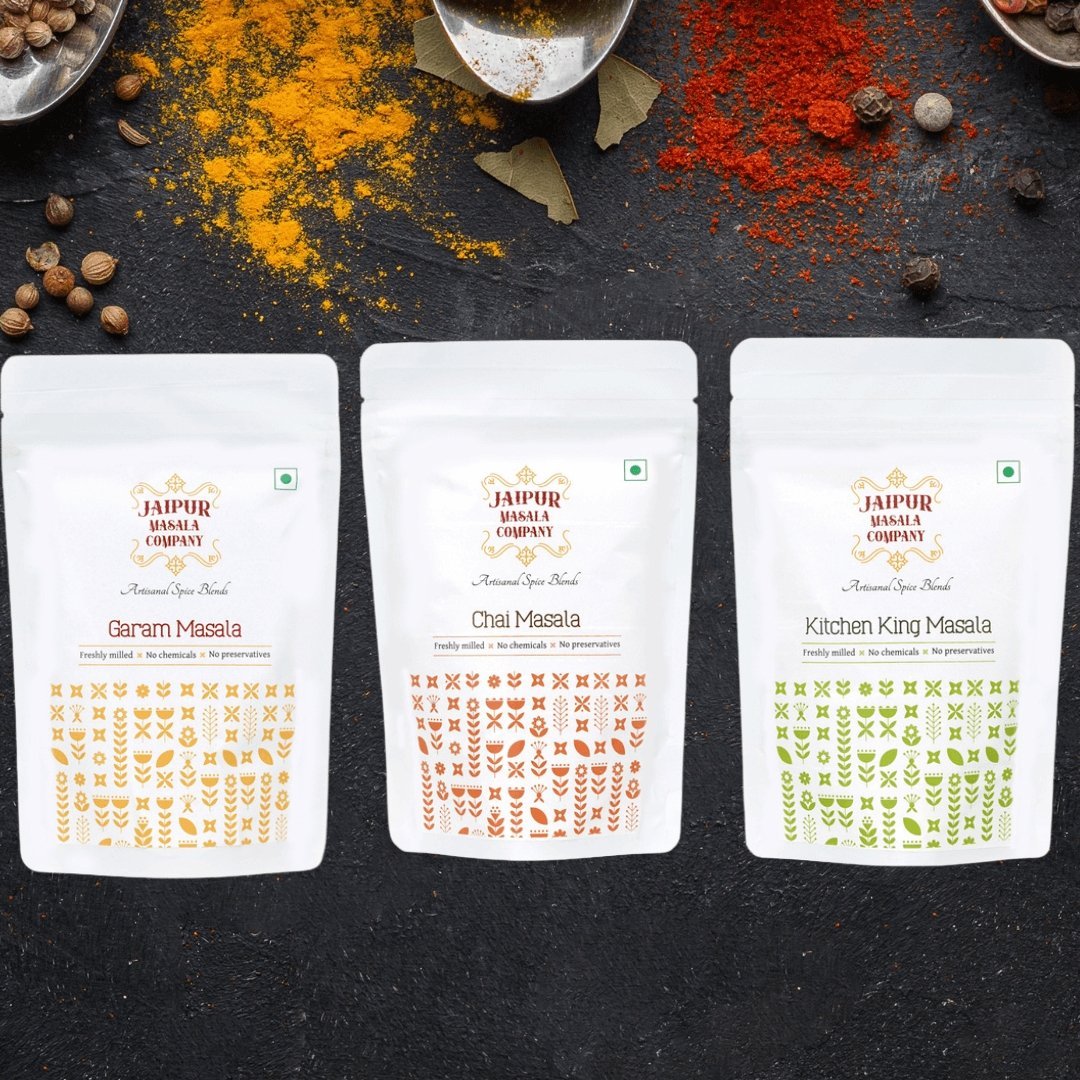 Jaipur Masala Company Combo Pack - Chai Masala, Garam Masala & Kitchen King Masala