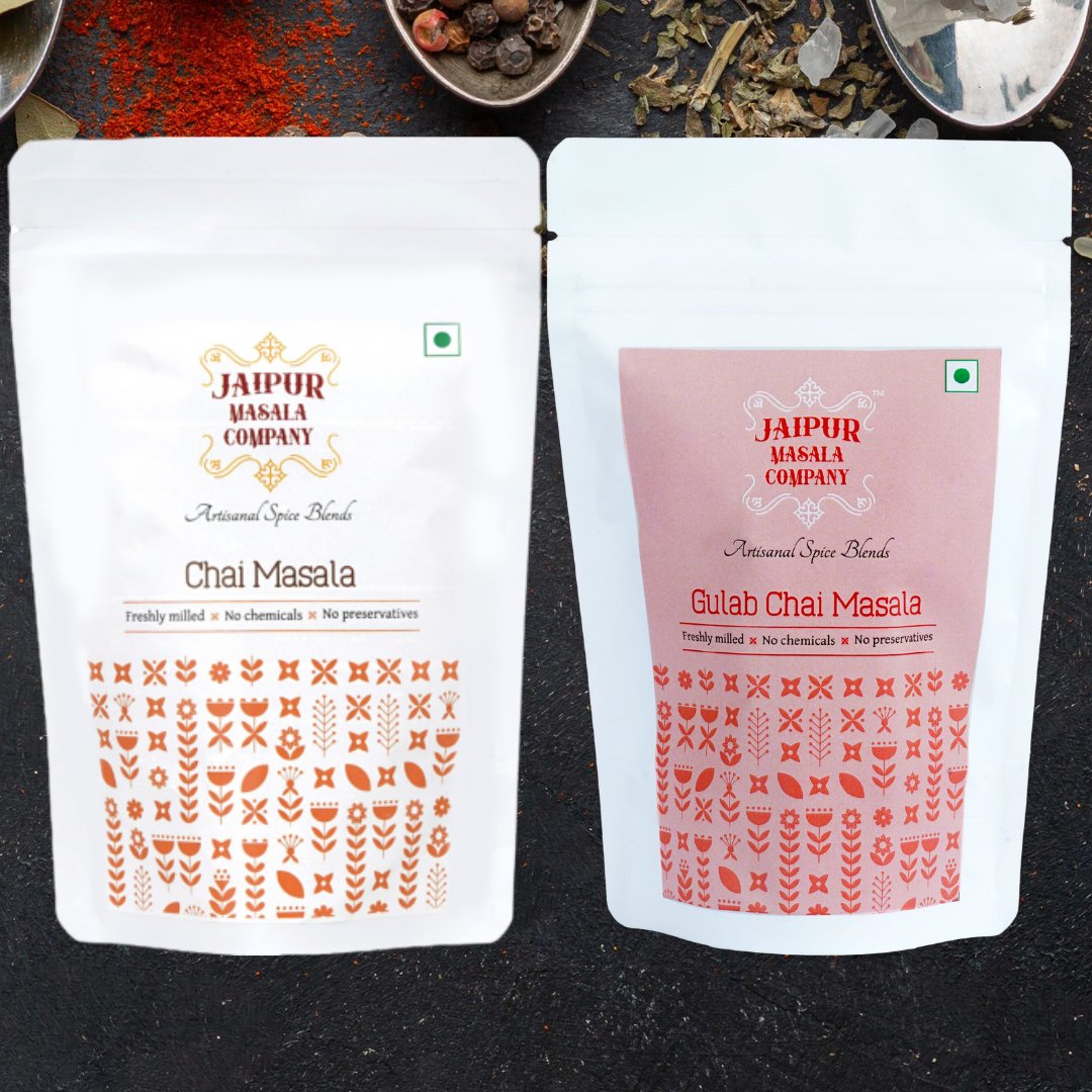 Jaipur Masala Company Combo Pack - Chai Masala & Gulab Chai Masala