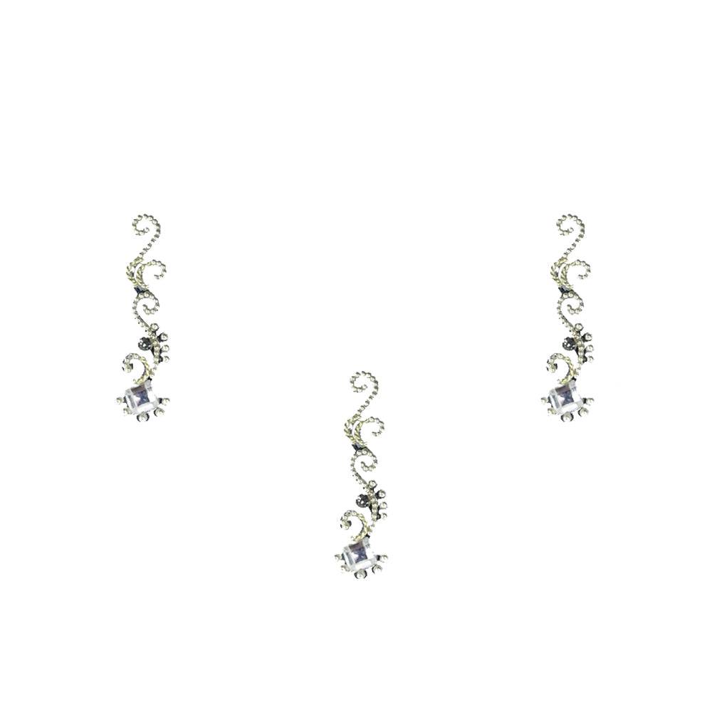 Comet Busters Silver Long Bindis (BIN625) - India shopping