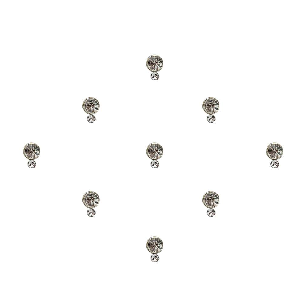 Comet Busters Silver Stone Bindi with Diamond Dot (BIN1629) - India shopping