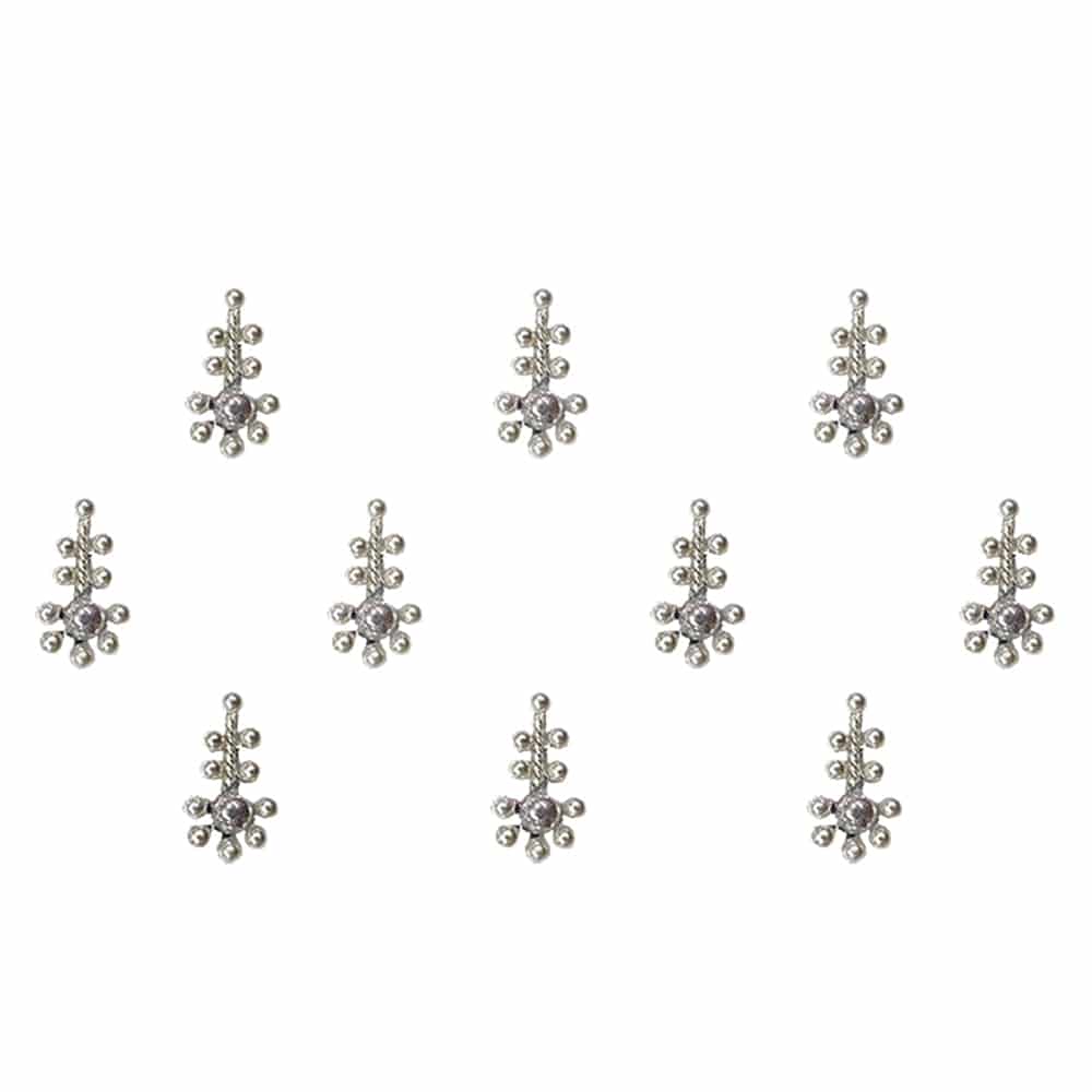 Comet Busters Silver Wedding Bindis (BIN675) - India shopping