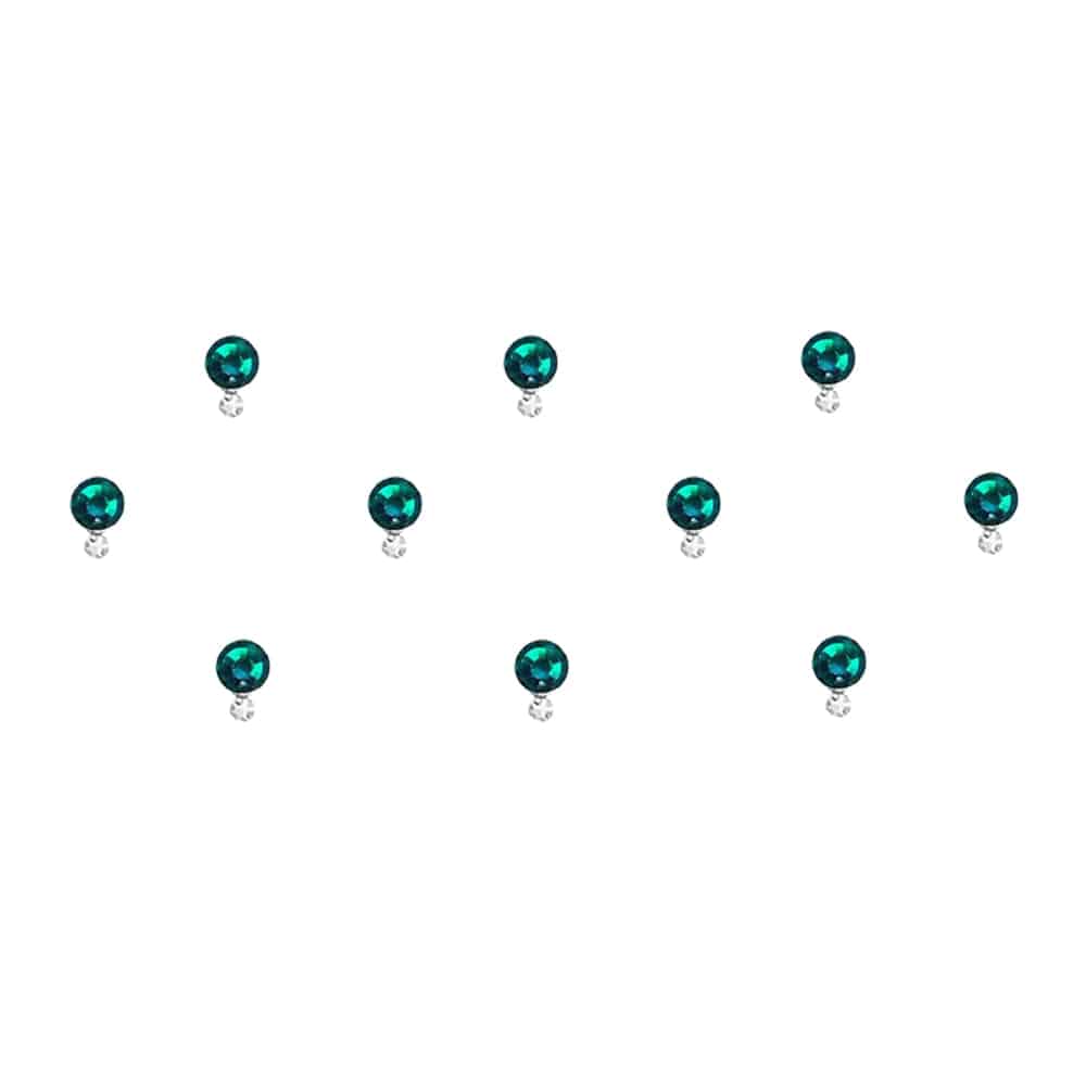 Comet Busters Teal Round Swarovski Crystal Bindi (4 mm) (BIN327) - India shopping