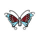 Comet Busters Temporary Blue and Maroon Butterfly Tattoo With Silver Stones (BJ180)