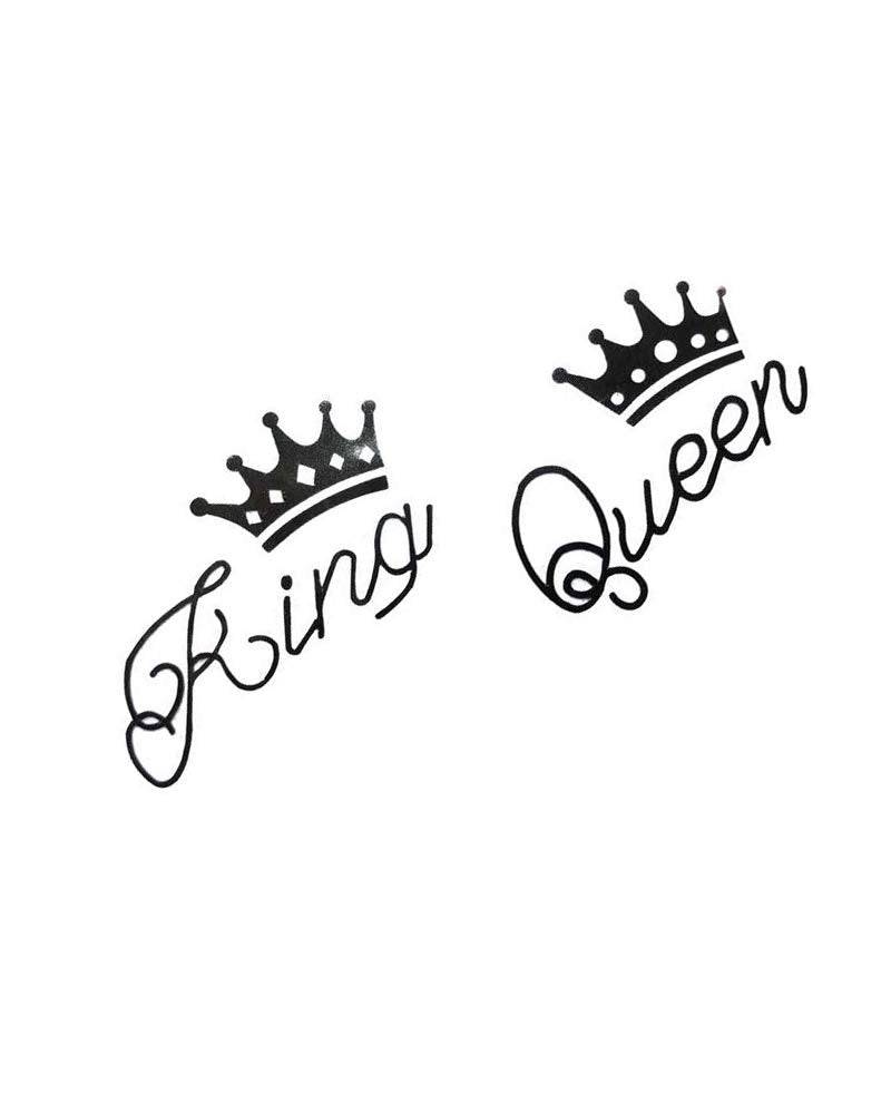 Comet Busters Temporary Couple Tattoo (Set of 2) - King & Queen Fashionable Temporary Tattoos Stick On Sticker (BJ036) - India shopping