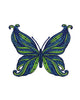 Comet Busters Temporary Glitter Butterfly Tattoo Stick Ons (Blue)