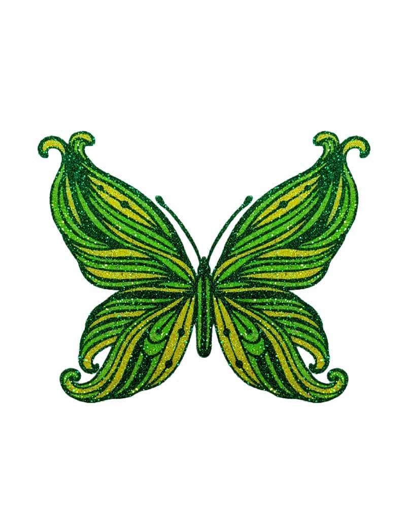 Comet Busters Temporary Glitter Butterfly Tattoo Stick Ons (Green) - India shopping