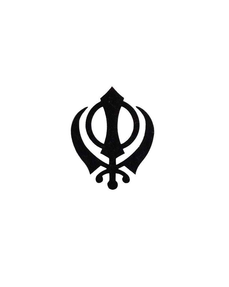 Comet Busters Temporary Tattoo Black Khanda Tattoo Sticker (Sikh Khanda) Sticker (BJ039) - India shopping