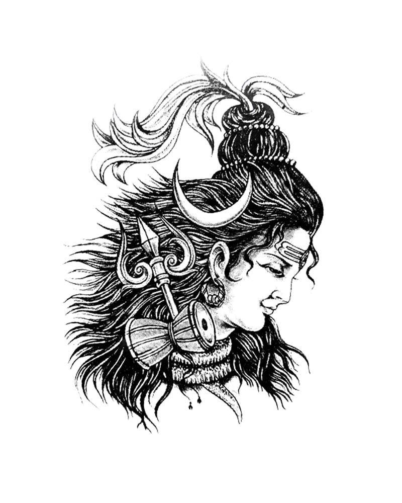 Comet Busters Temporary Waterproof Sprititual Shiv Water Tattoo Sticker (BJ053) - India shopping