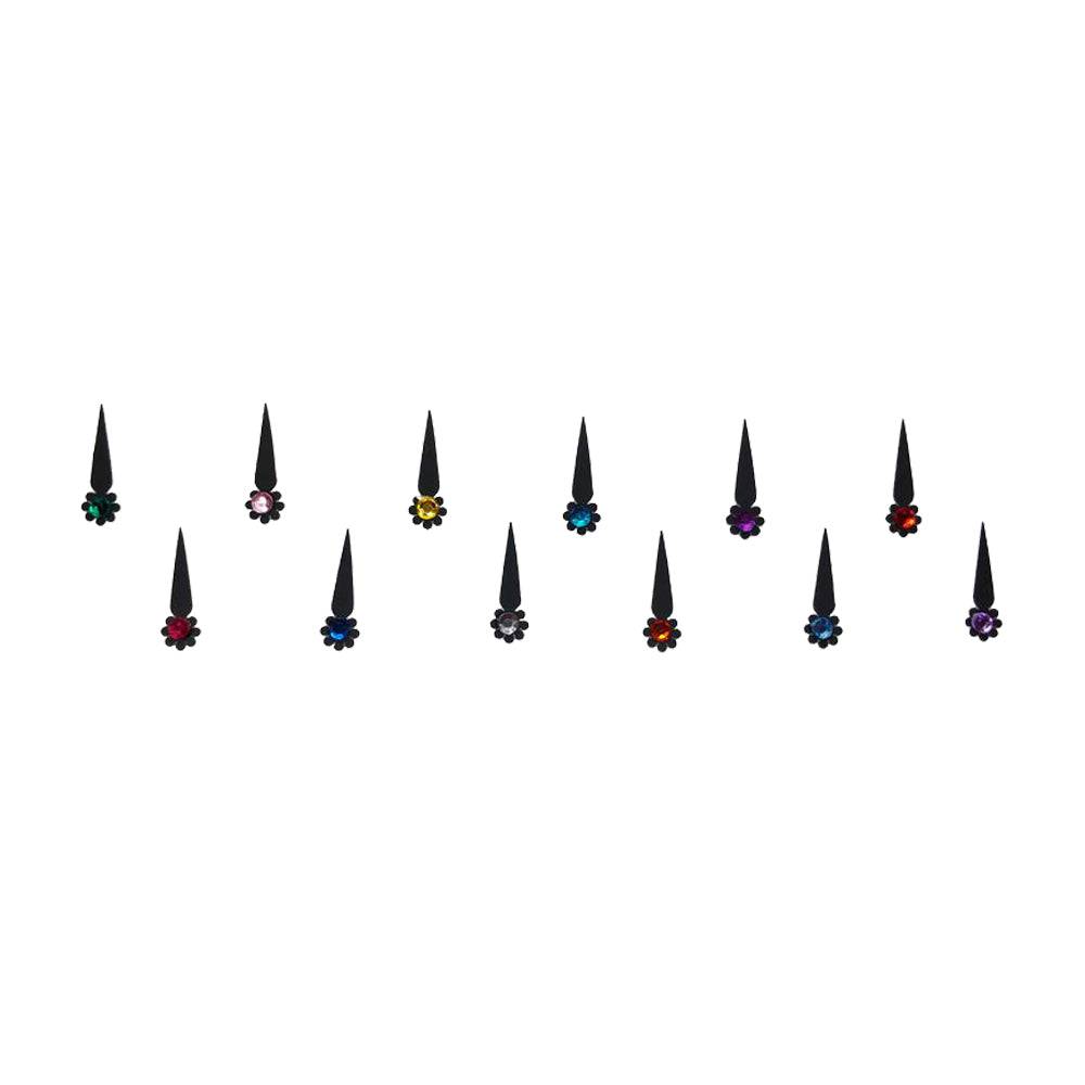 Comet Busters Traditional Black With Multicolor Crystal Bindi (BIN227) - India shopping