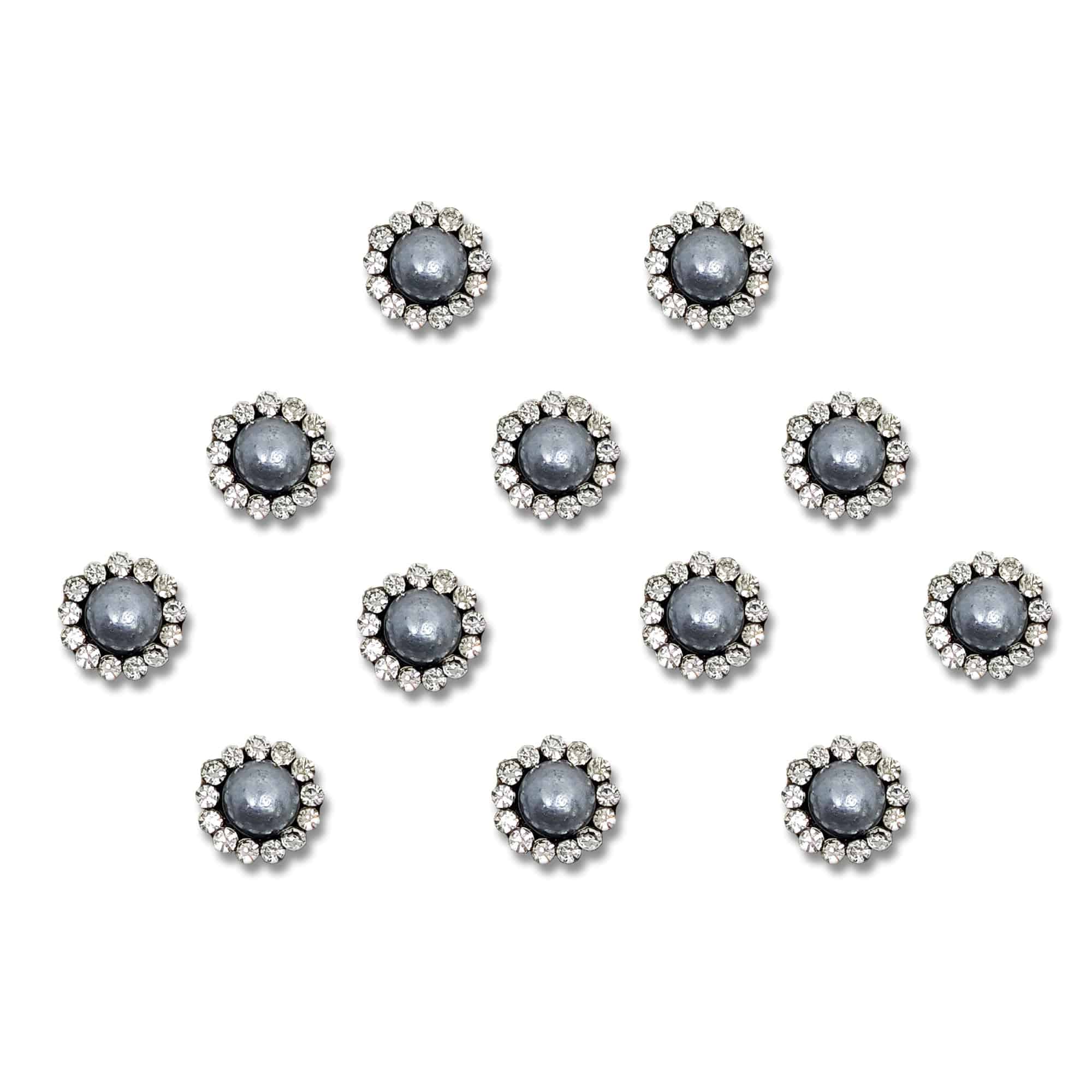 Comet Busters White Pearl Bindi With Silver Stone Border (7mm) (BIN2004) - India shopping