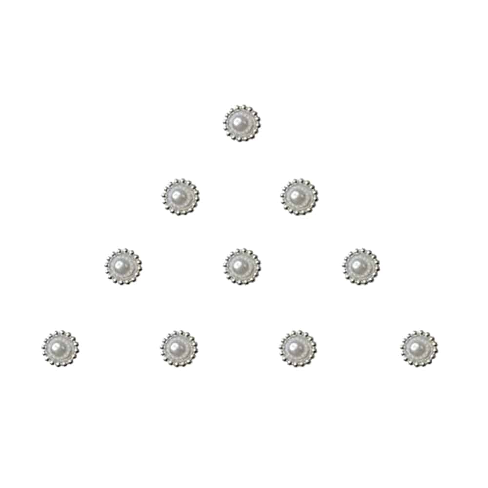 Comet Busters White Pearl Bindis (5 mm) (BIN477) - India shopping