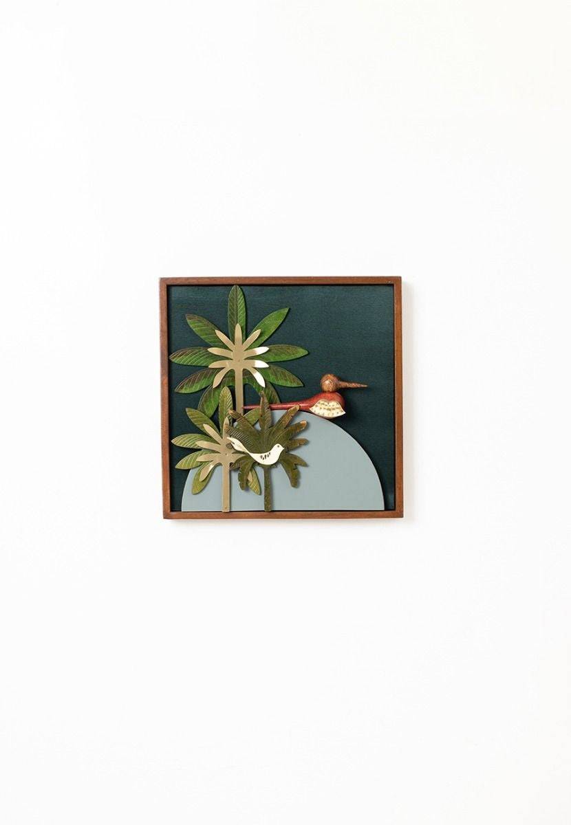 Bird and Palm Tree Wall Frame - India shopping