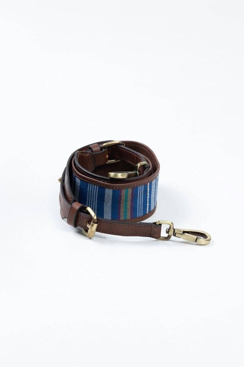 Blue Leather Bag Belt - India shopping