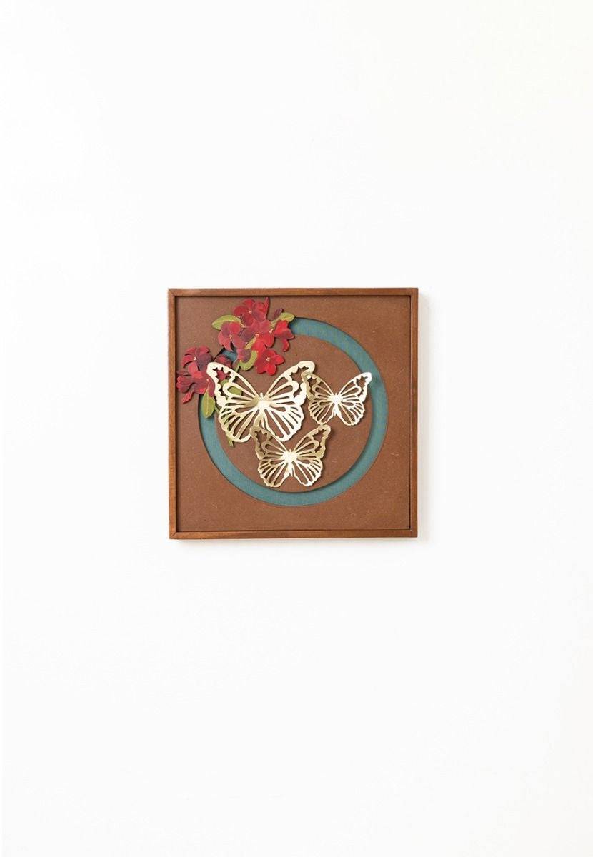 Butterfly & Flower Wall Frame - India shopping