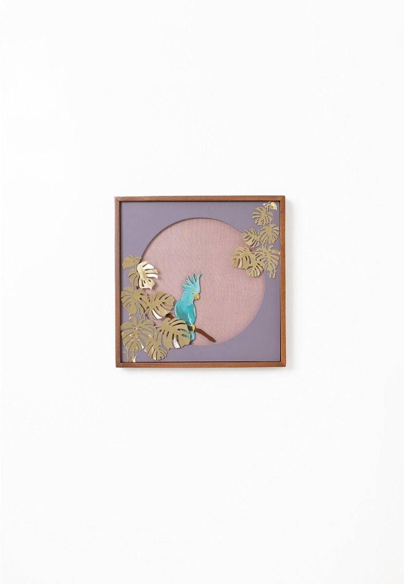 Cockatoo Bird & Monstera Leaf Wall Frame - India shopping