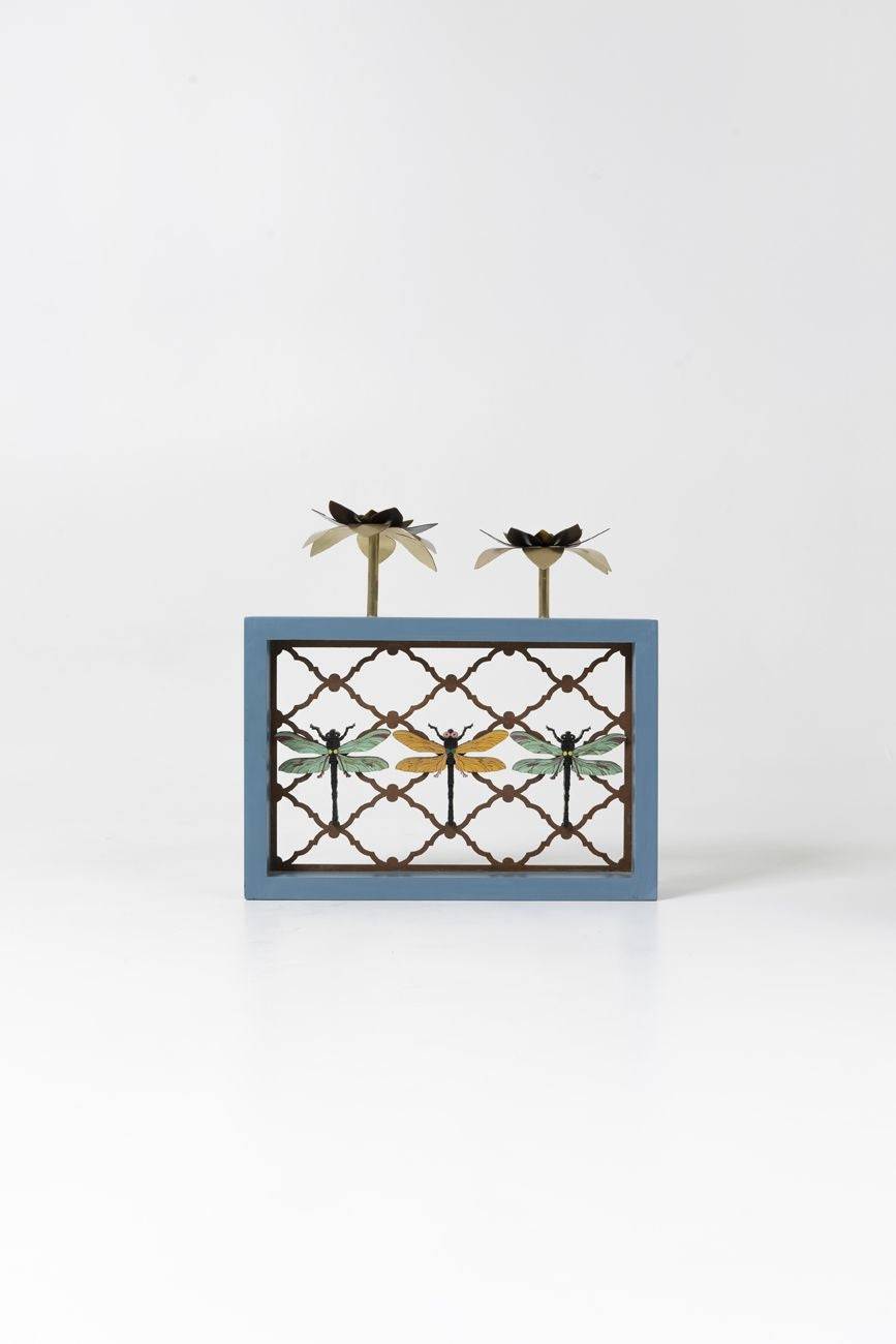 Dragonfly Motif Candle Stand - India shopping