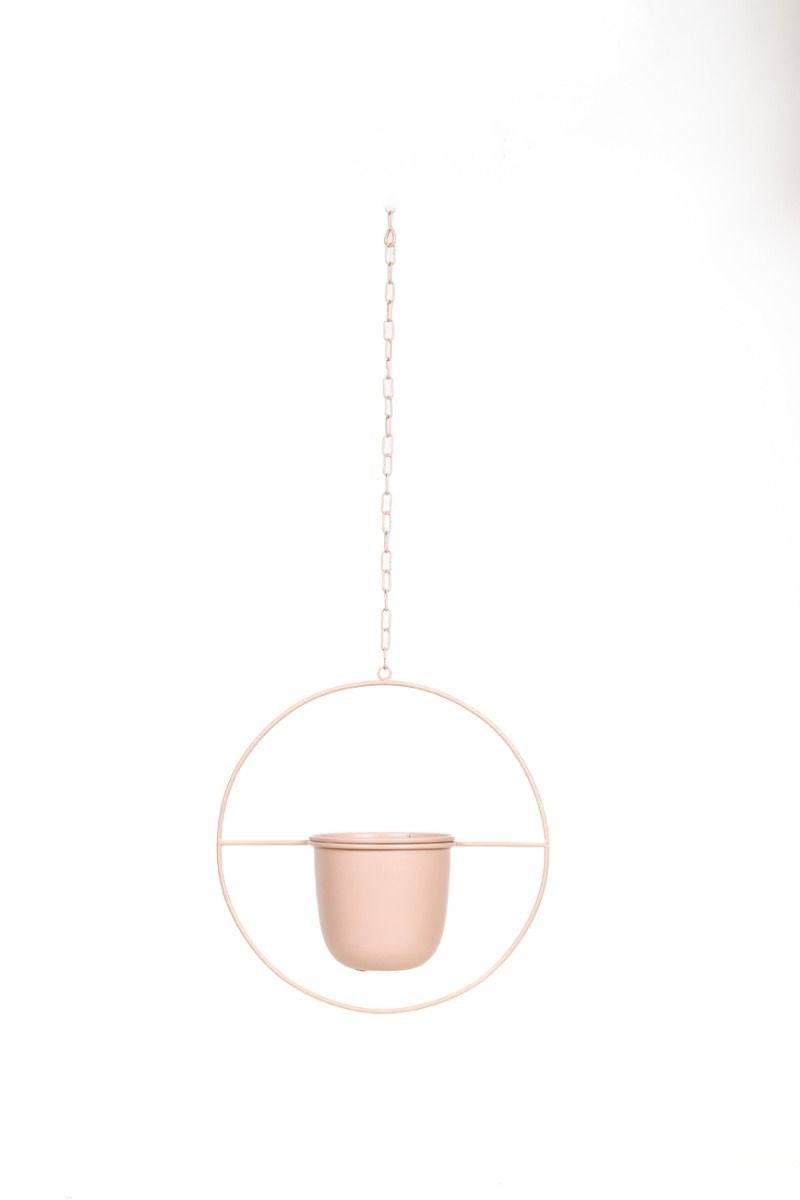 Pink Powder Coated Aluminium Hanging Planter - India shopping