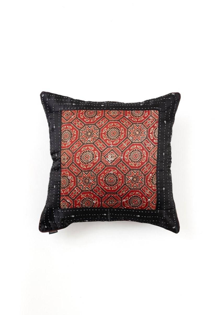 Cotton Hand-Woven Black Cushion Cover - India shopping