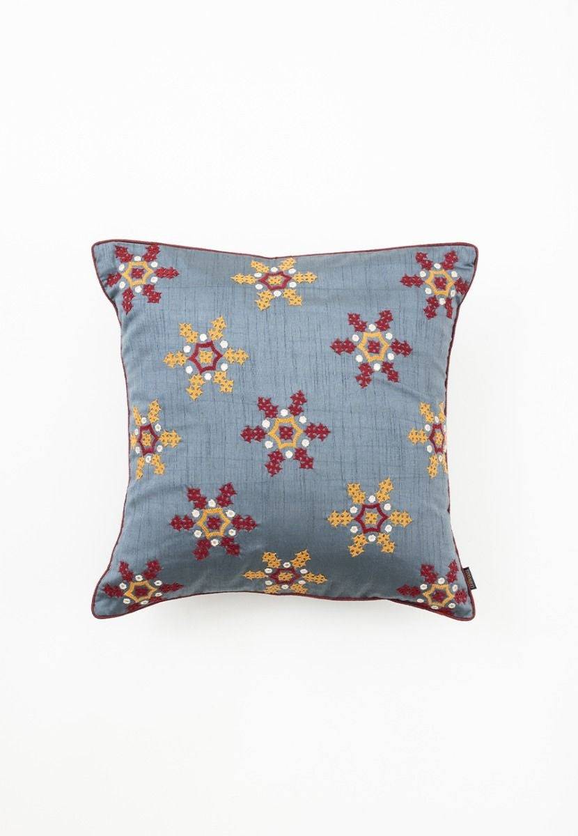 Gray Hand-Woven Cushion Cover - India shopping