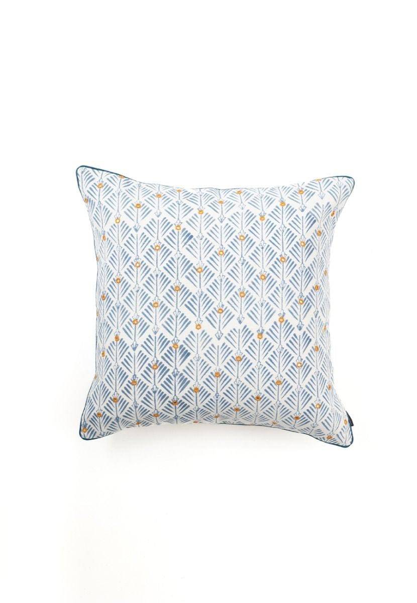 White Hand-Woven Cotton Cushion Cover - India shopping