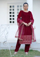 Red Velvet Lehenga Suit With Sequence And Work | Ready To Wear