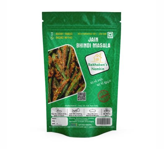 Rekhaben's Namkeen Jain Bhindi Masala | Ready To Eat 80 gms