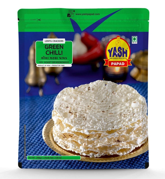 Yash Green Chilli Papad | 400 Gms