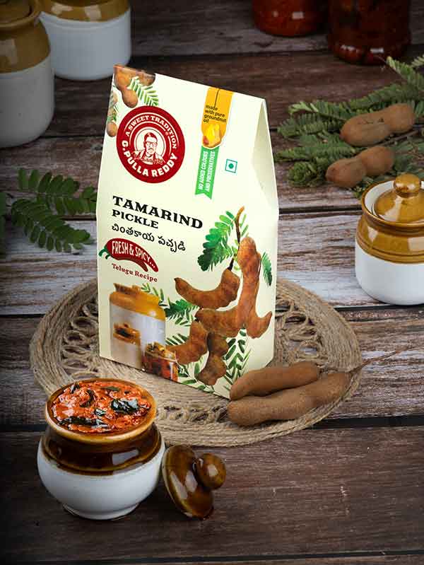 G Pulla Reddy Sweets Tamarind Pickle 400 gms - India shopping