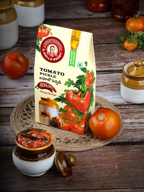 G Pulla Reddy Sweets Tomato Pickle 400 gms - India shopping