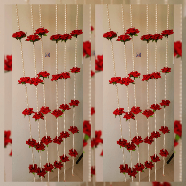 Pearl Rose Hangings | Set of 2 - India shopping