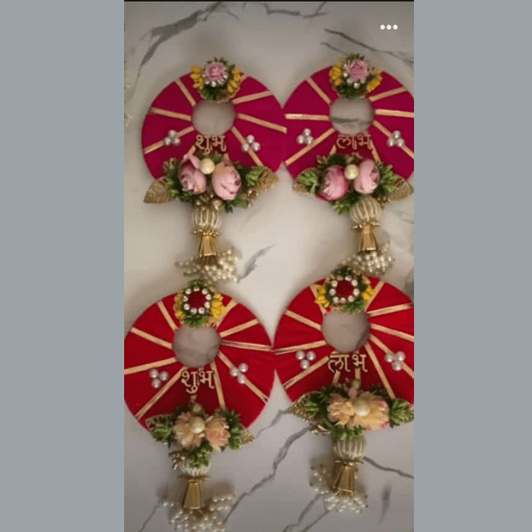 Handmade Shubh-labh For Decor | Festival Occassion | Set Of 2 - India shopping