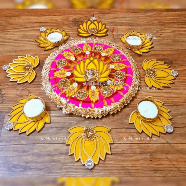 Beautiful Lotus Rangoli - India shopping