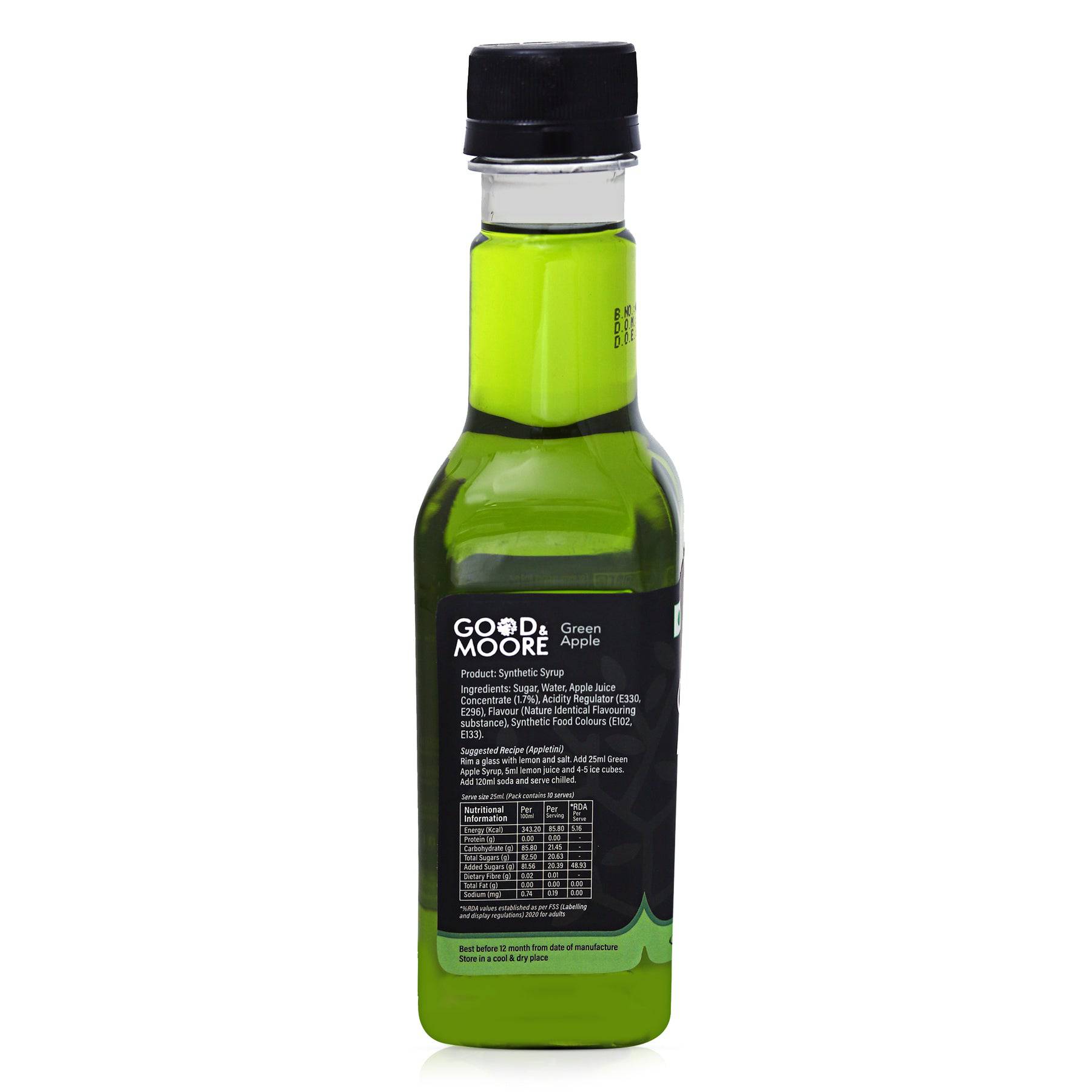 Good & Moore  Green Apple Syrup | 250 ML | 750 ML - India shopping