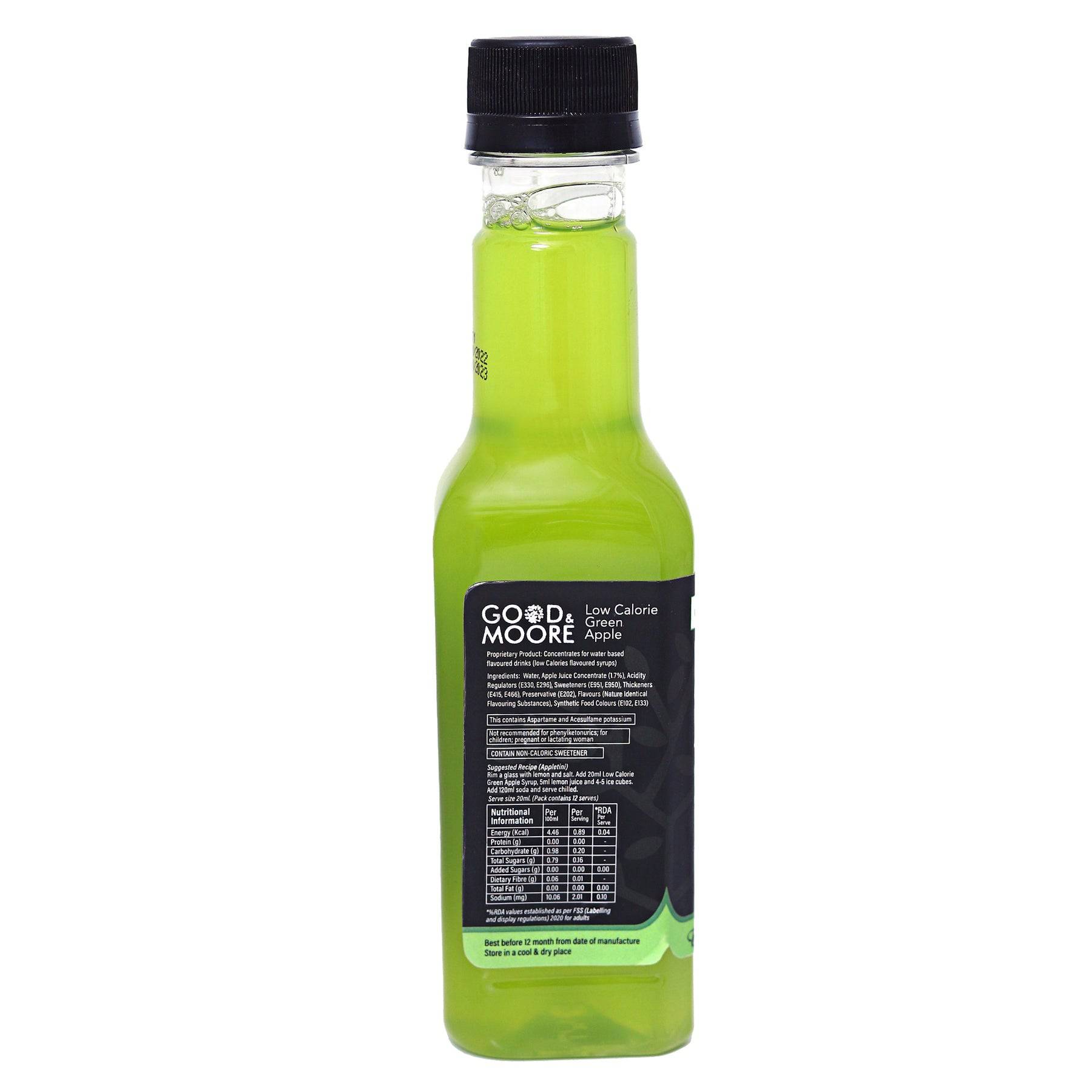 Good & Moore  Low calorie Green Apple Syrup |250 ML | 750 ML - India shopping