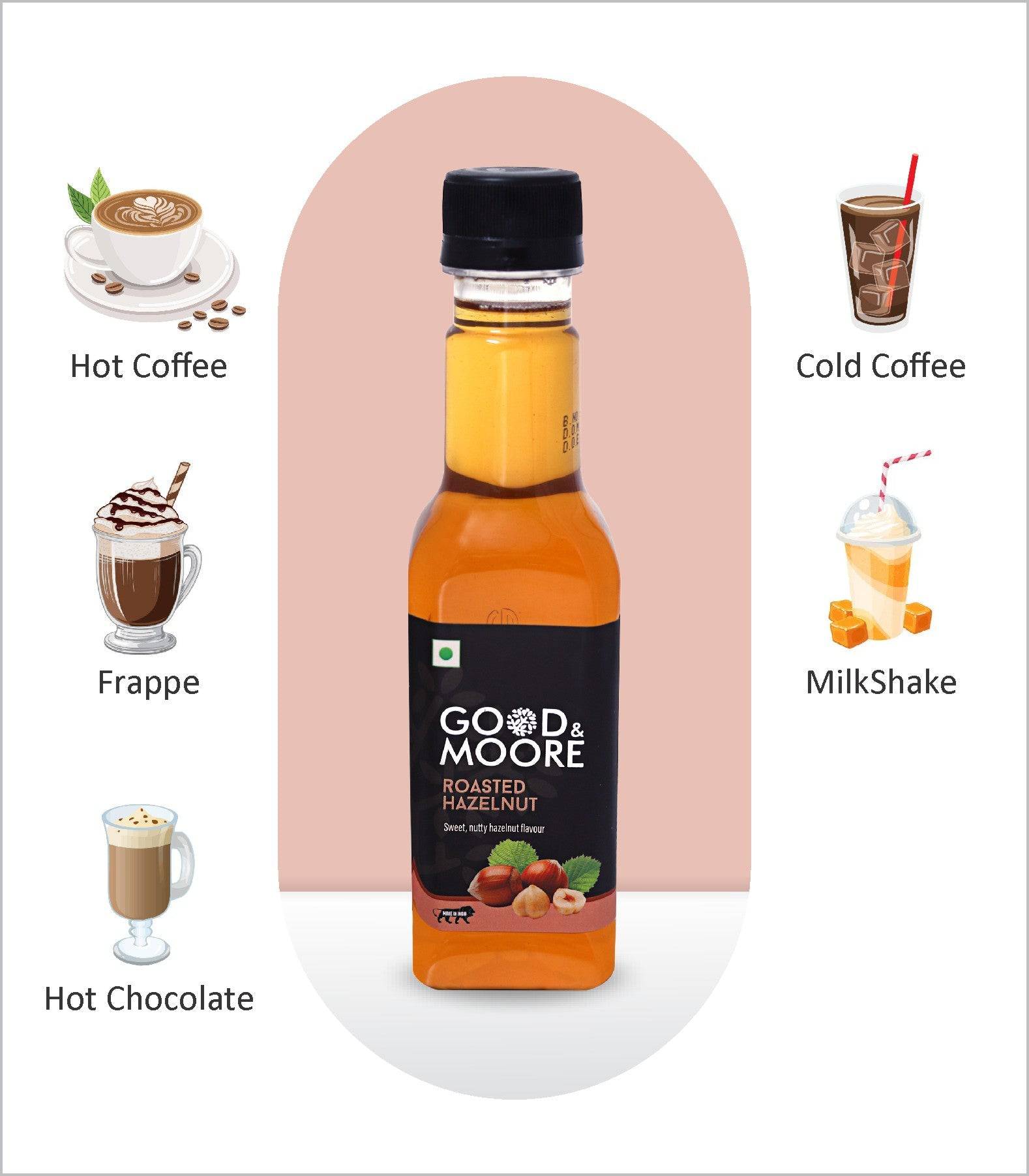 Good & Moore  Roasted Hazelnut Syrup | 250 ML | 750 ML - India shopping