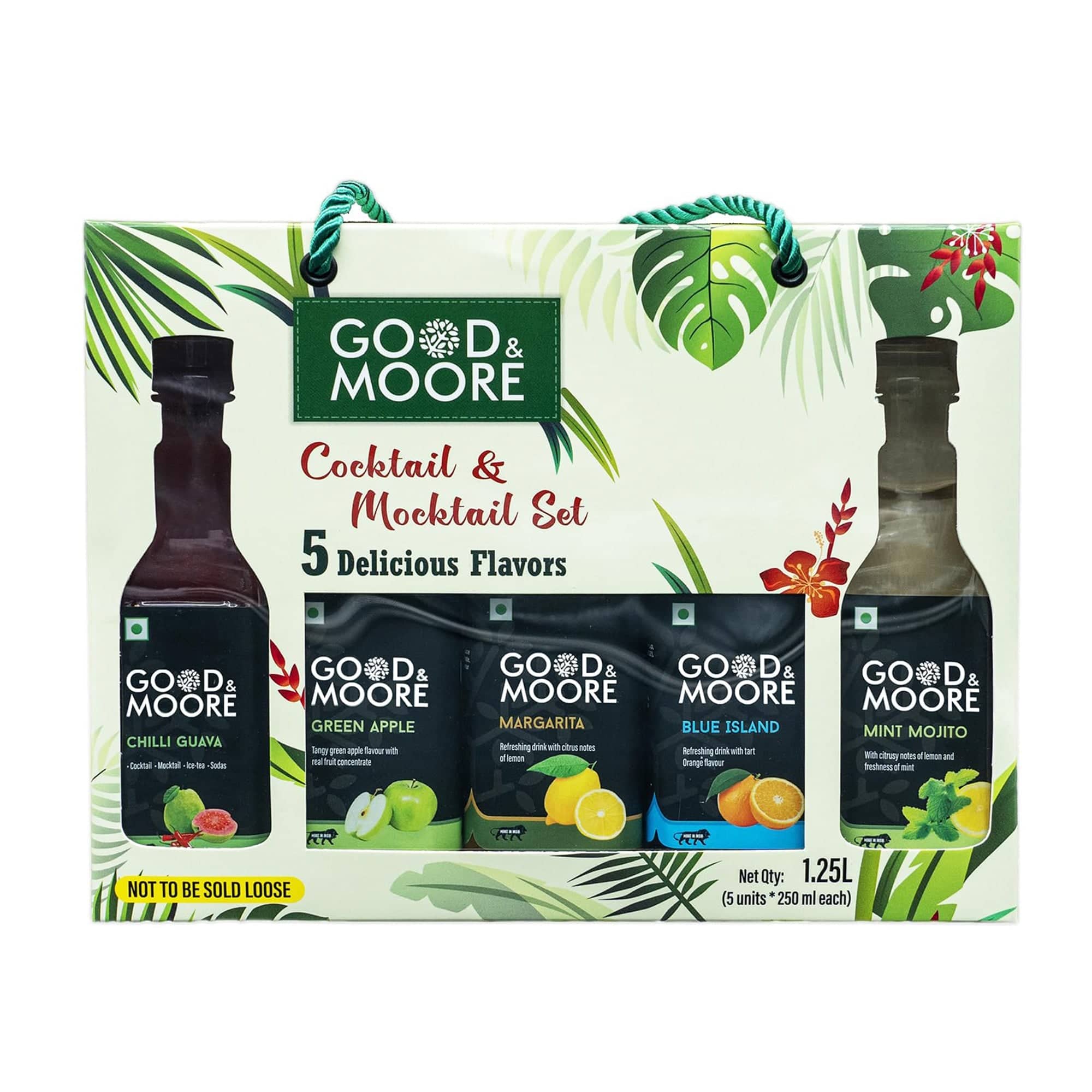 Good & Moore Cocktail & Mocktail Set | Festive Gift Pack | Pack of 5 Delicious Syrups - India shopping