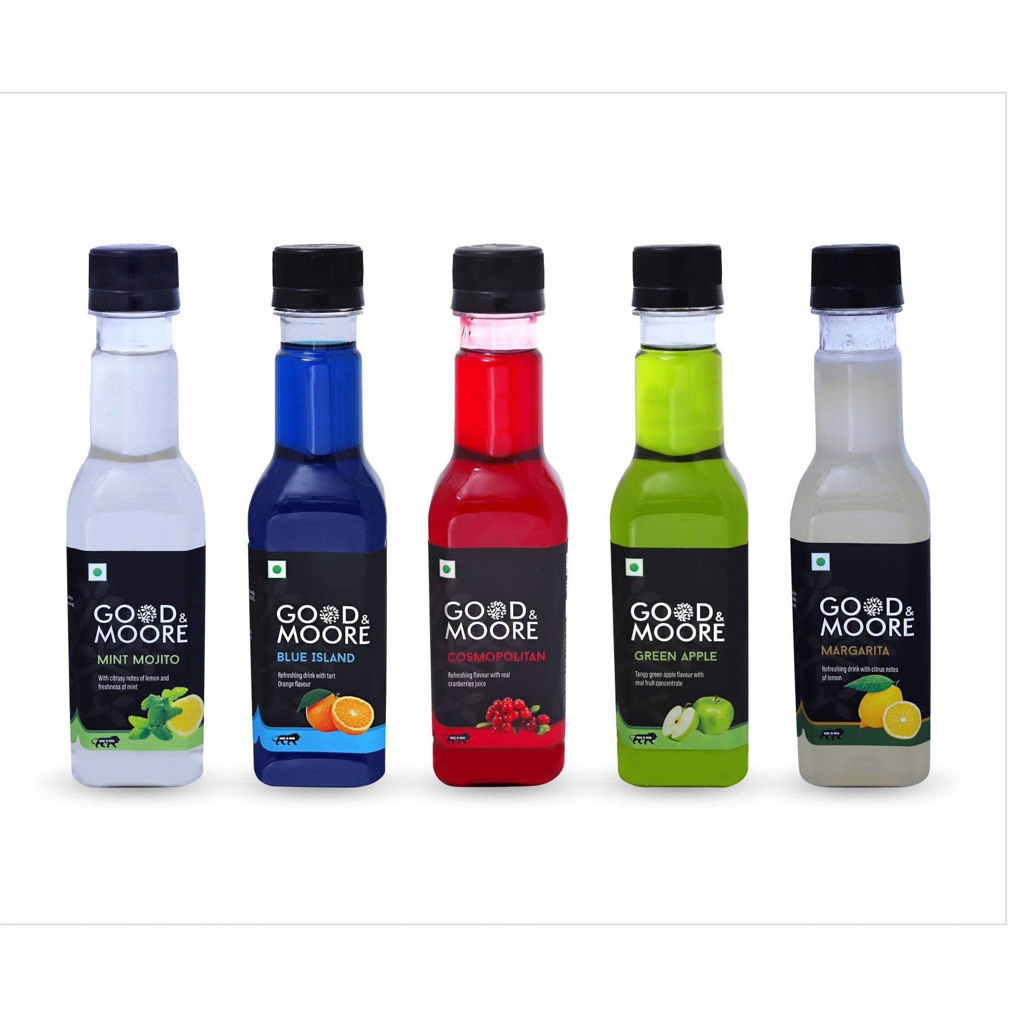 Good & Moore Cocktail & Mocktail Set | Festive Gift Pack | Pack of 5 Delicious Syrups - India shopping