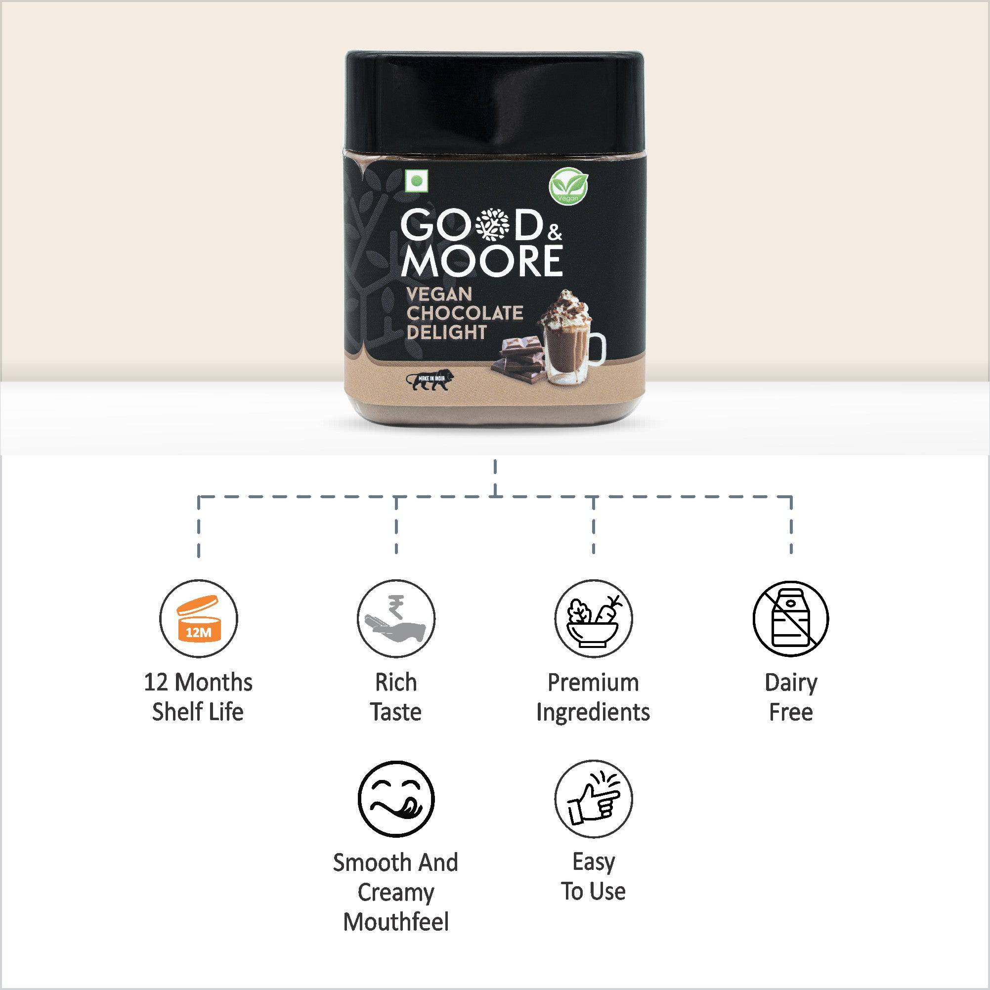 Good & Moore  Vegan Chocolate Delight Frappe Mix | 320 gms - India shopping