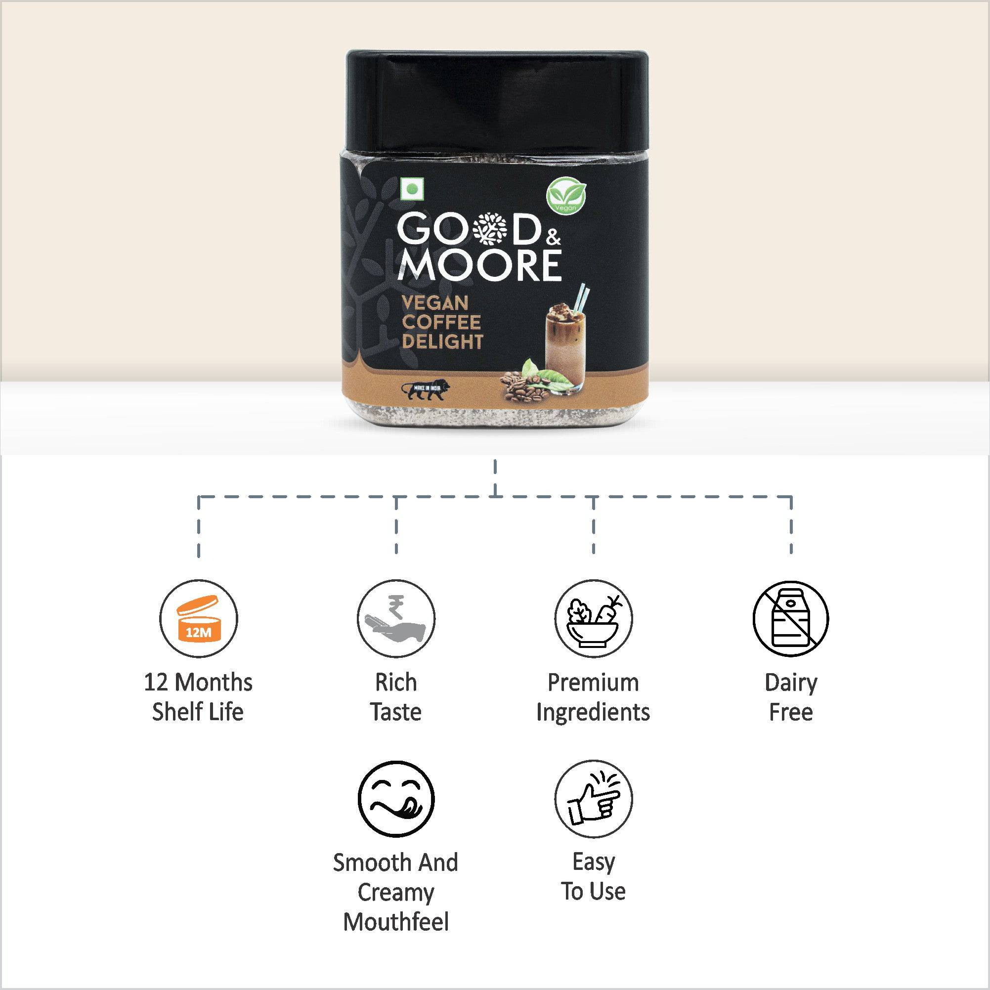 Good & Moore  Vegan Coffee Delight Frappe Mix | 350 gms - India shopping