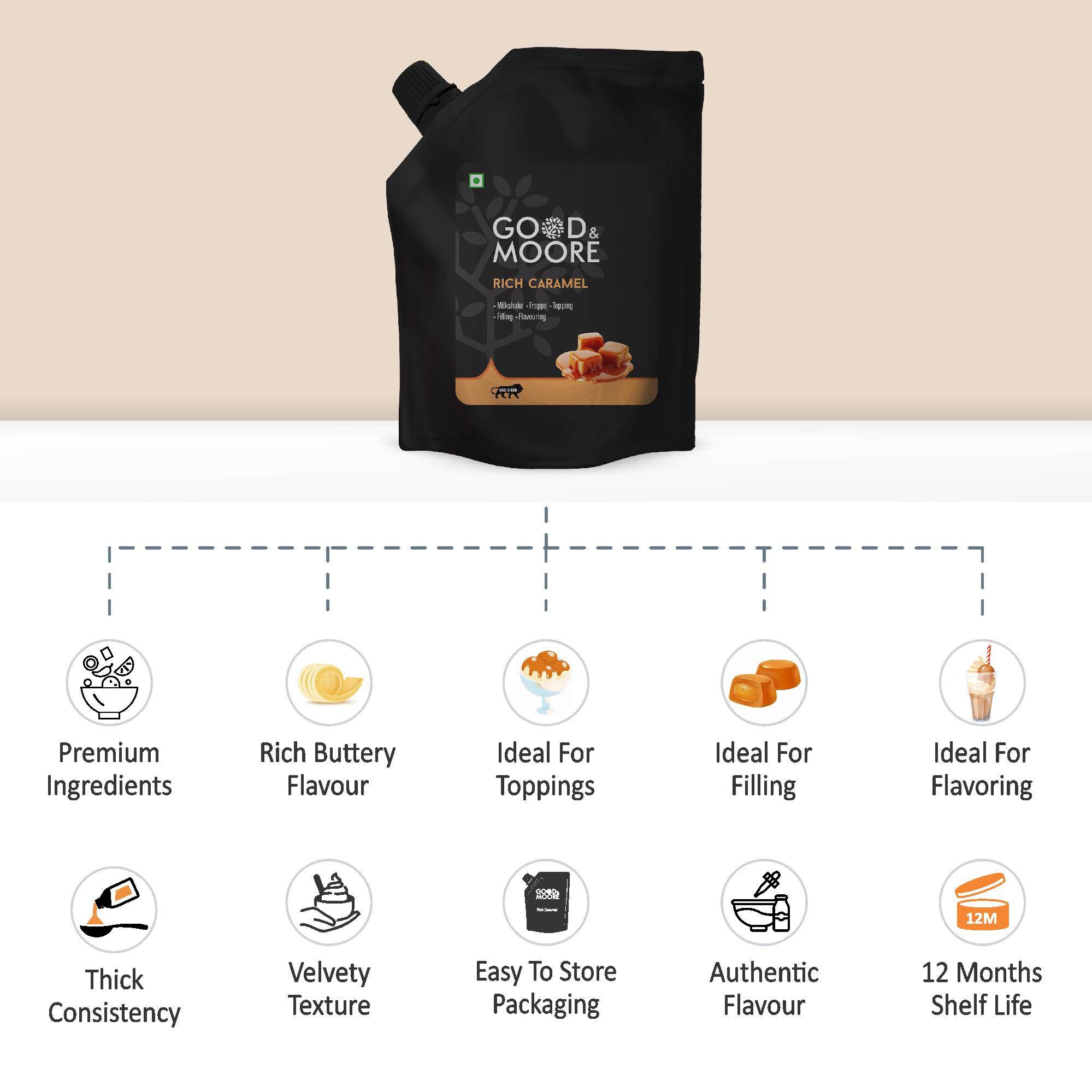 Good & Moore Rich Caramel Sauce | 200 ML - India shopping