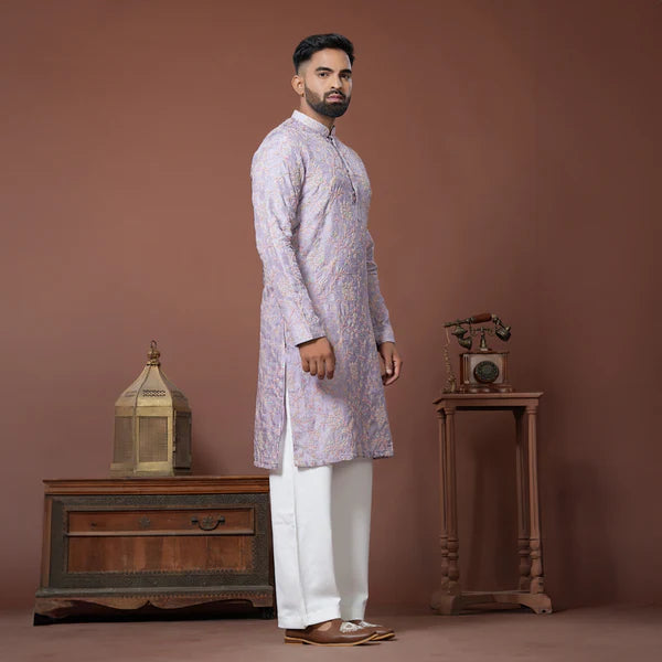 Meraki Ethnic Lilac Whisper Kurta Pajama | Ready To Wear