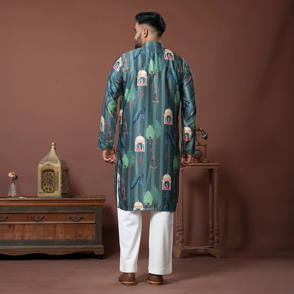 Meraki Ethnic Pichwai Heritage Kurta | Ready To Wear