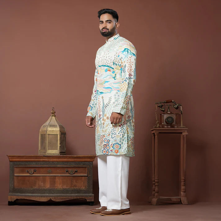 Meraki Ethnic Vrindavan Serenity Kurta Pajama | Ready To Wear