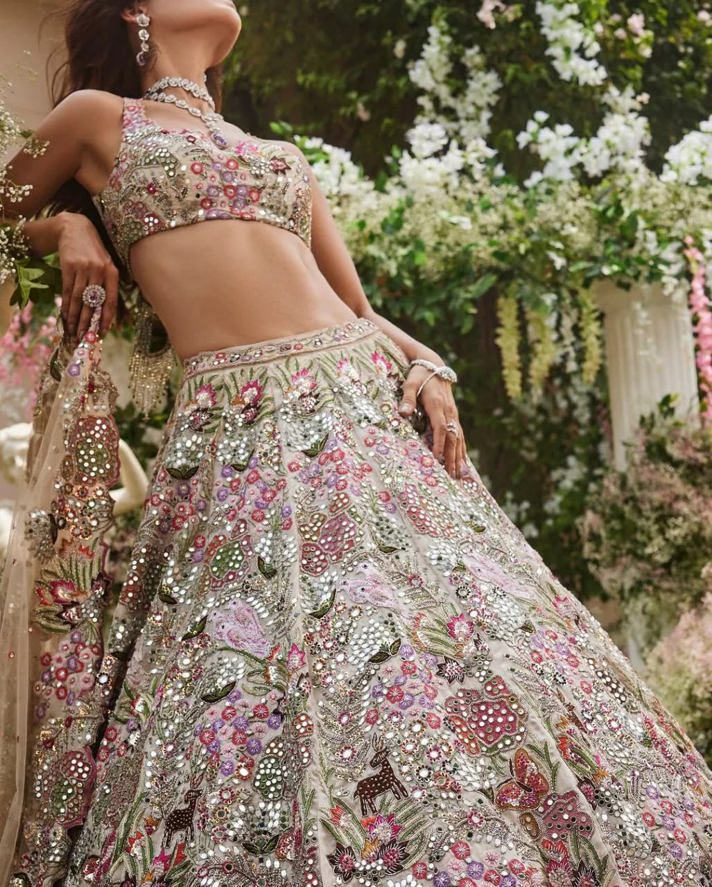 Stylish Lehenga Choli With Floral Work | Ready To Wear