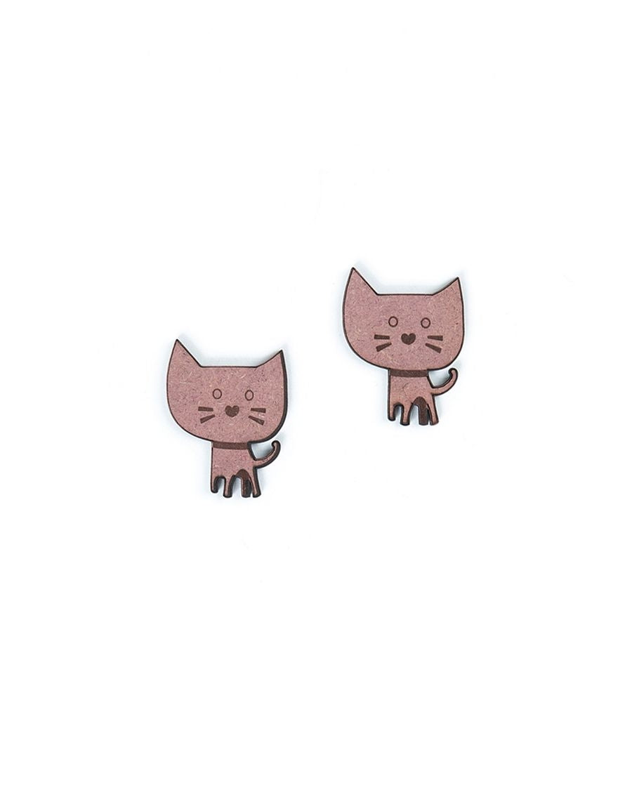 Natural MDF Cat Fridge Magnet (Set of 2)