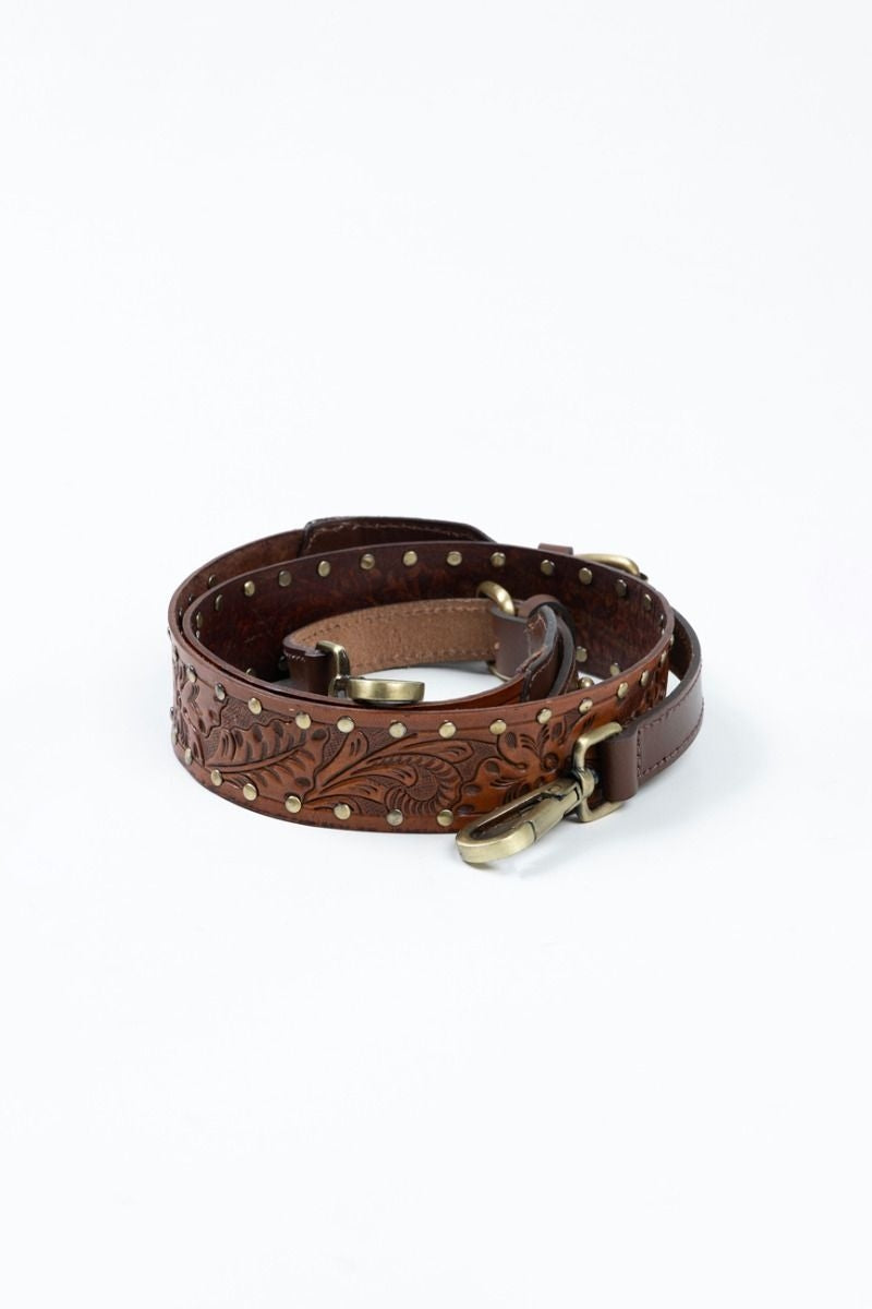 Brown Leather Bag Belt