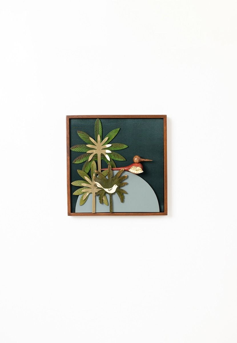 Bird and Palm Tree Wall Frame