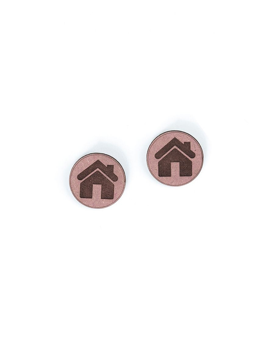 Natural MDF House Brooch (Set of 2)