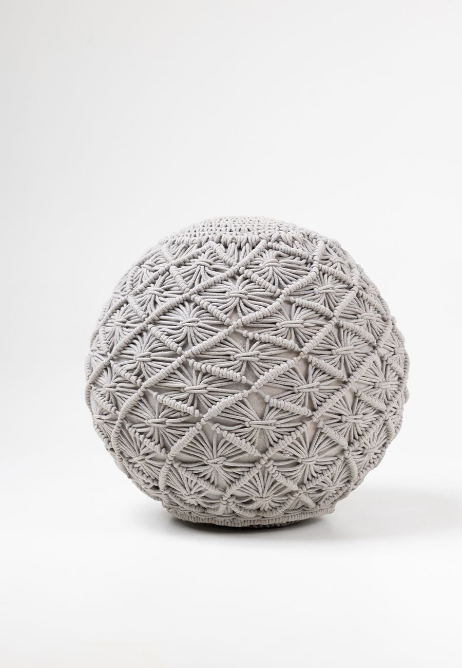 Geometric Macrame Pouf